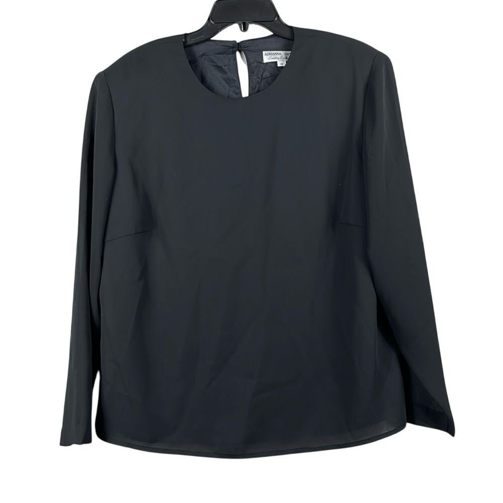 Adrianna‎ Pappel Long Sleeve Evening Essentials Blouse Womens Size 1X  Black